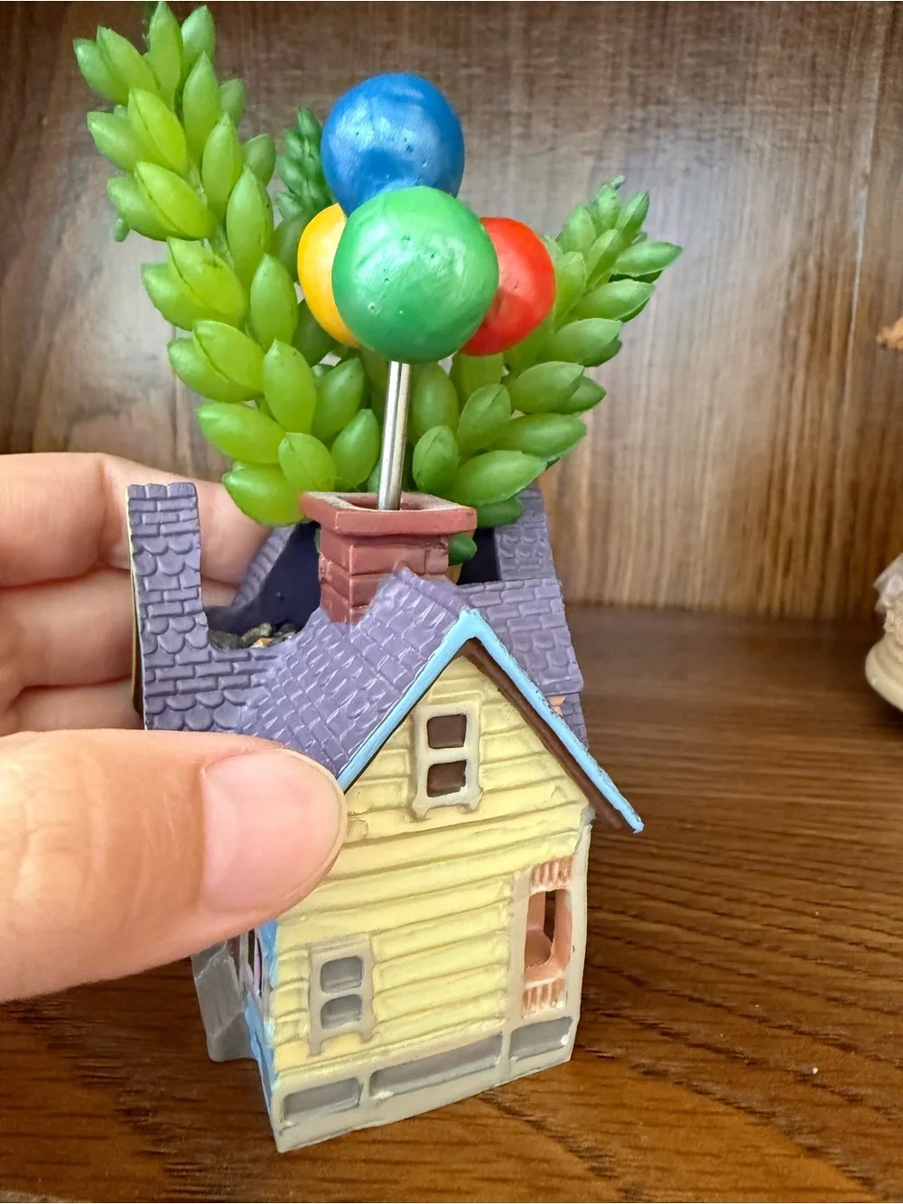 Pastel Miniature UP house fake planter